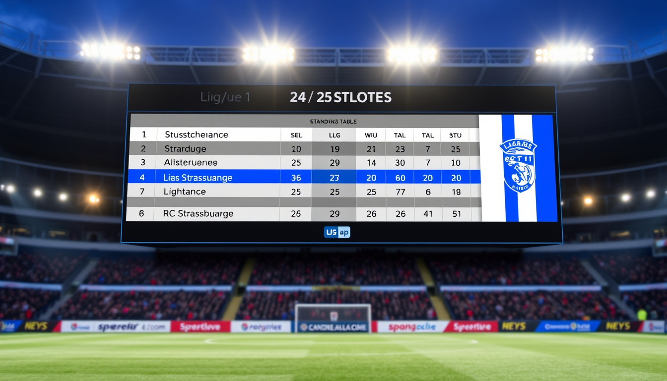 RC Strasbourg Alsace Standings Today – Ligue 1 Table 24/25